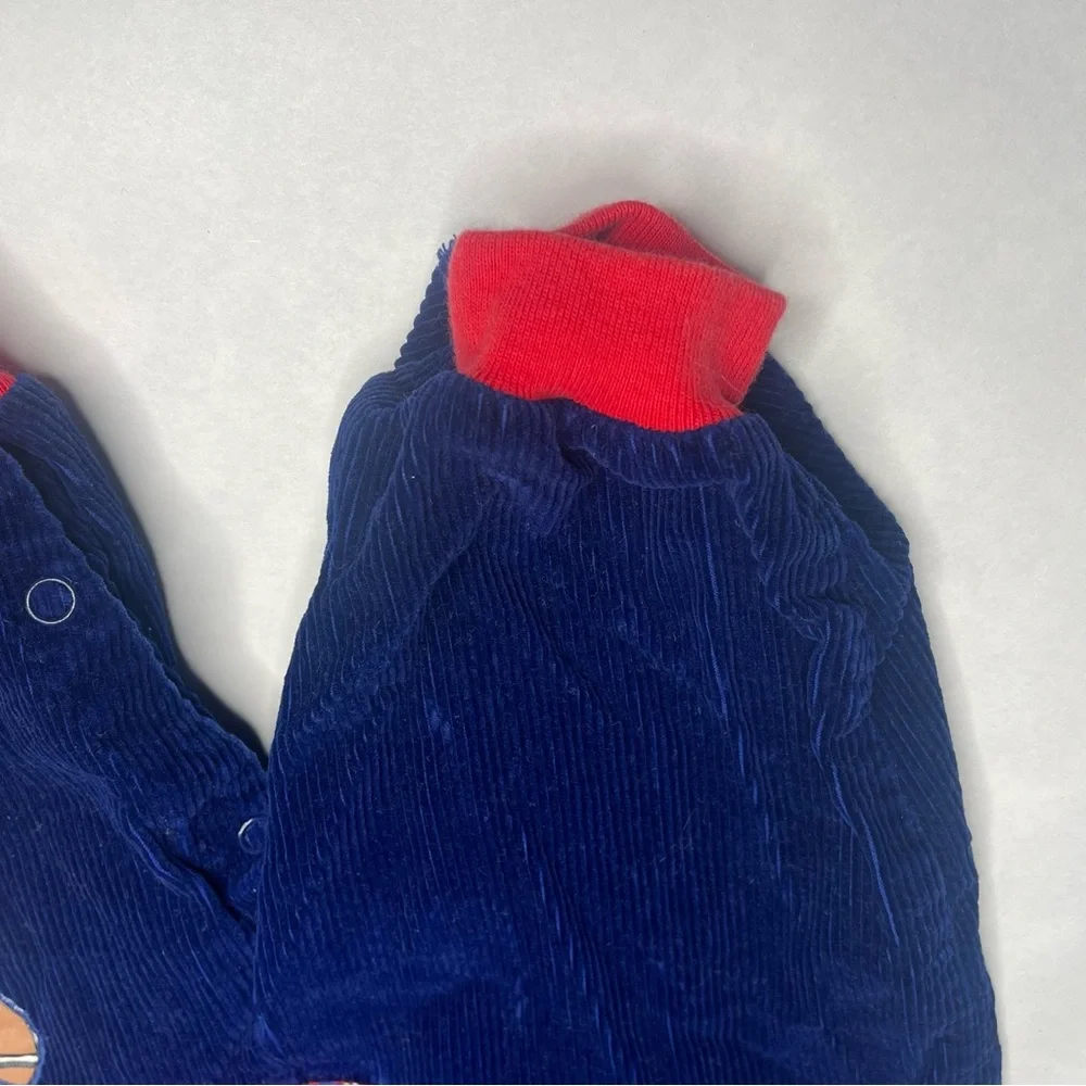 Vintage 6-9 months one piece navy‎ blue football bear outfit